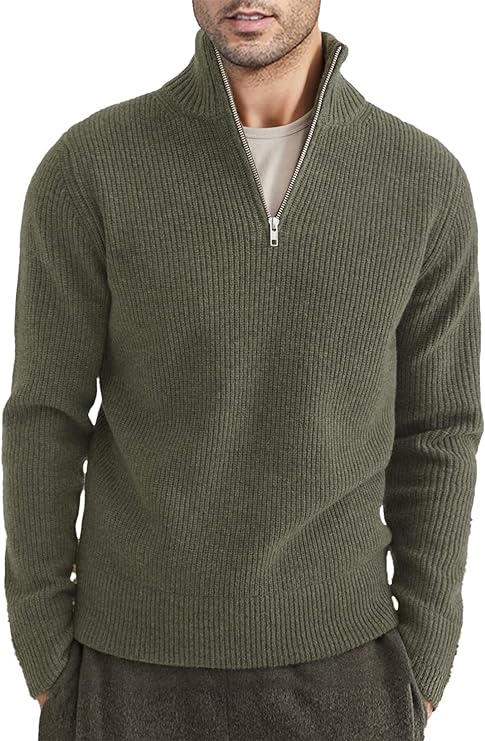 Trenton Pull Homme Demi-Zip Moderne & Confortable au Style Italien Élégant