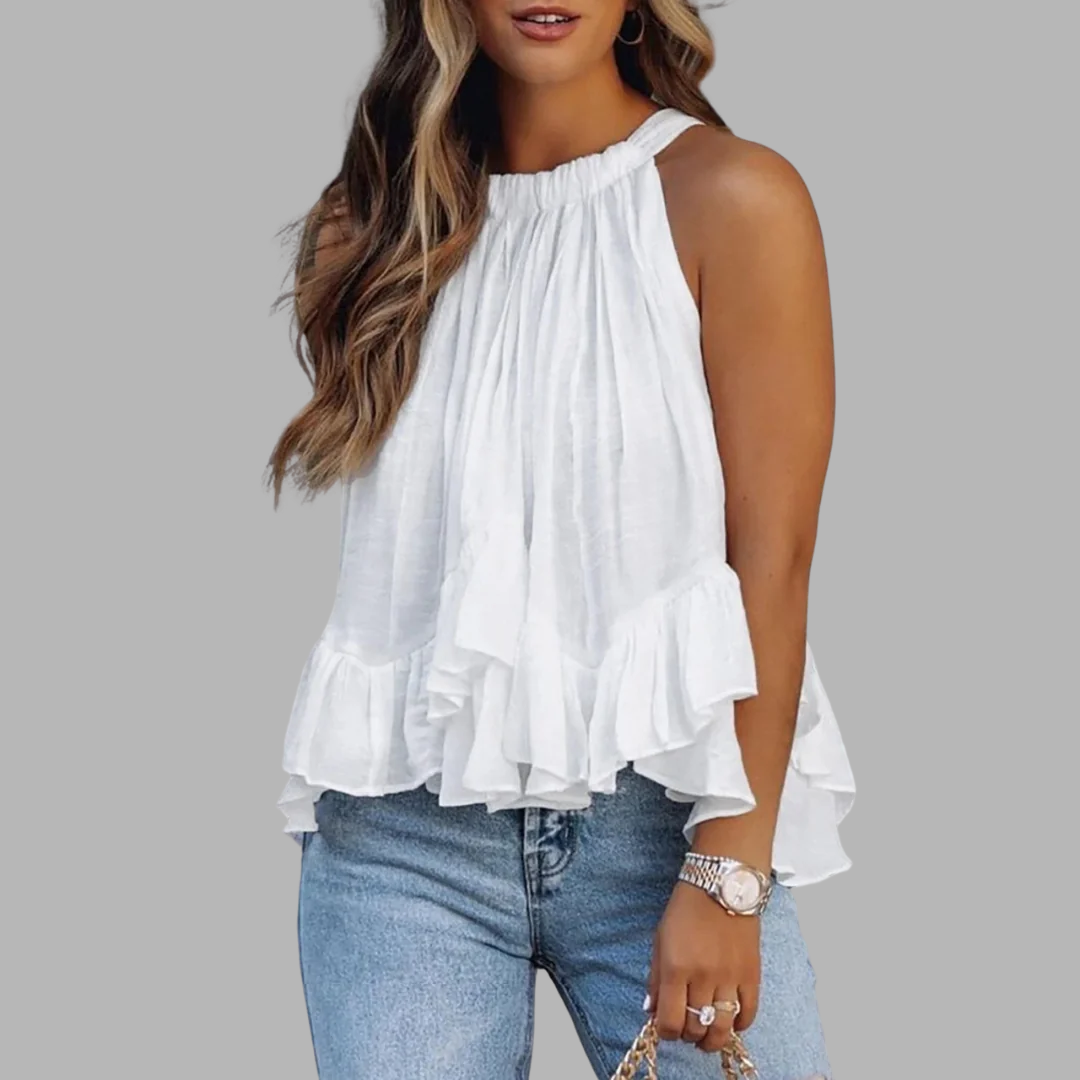 Blouse à volants texturée Karianne