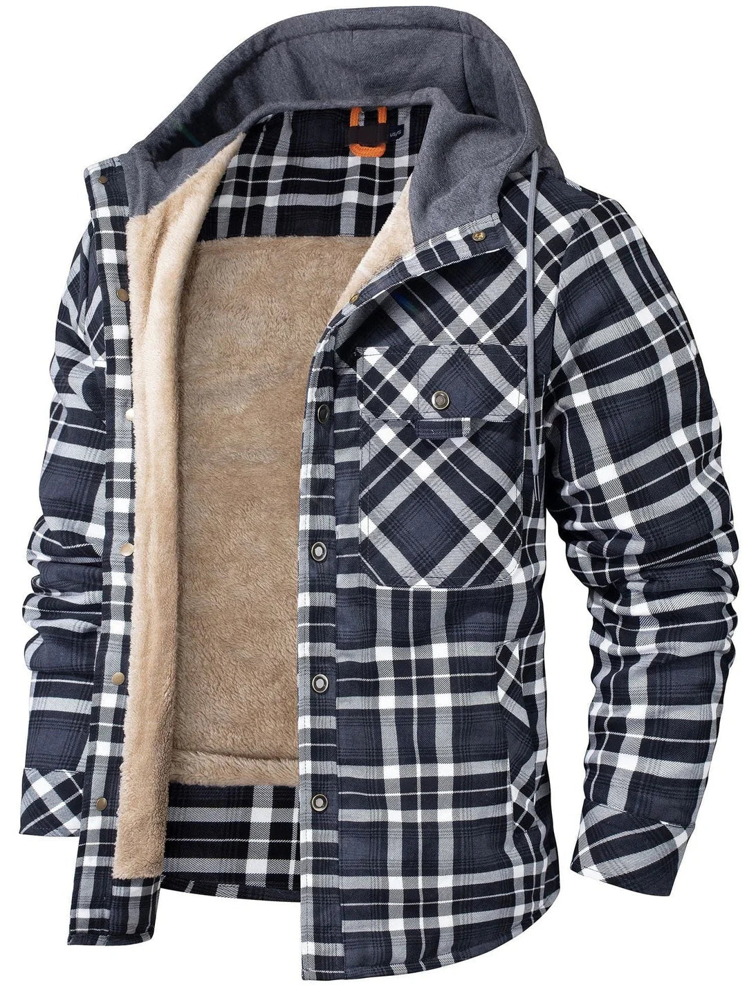 Kyle Veste Homme à Carreaux Chaude, Élégante avec Capuche Ajustable & Doublure Confortable, vue 6