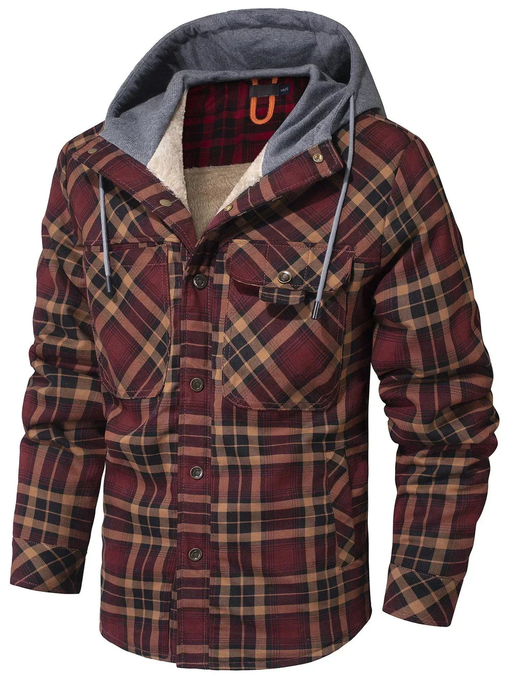 Kyle Veste Homme à Carreaux Chaude, Élégante avec Capuche Ajustable & Doublure Confortable, vue 2