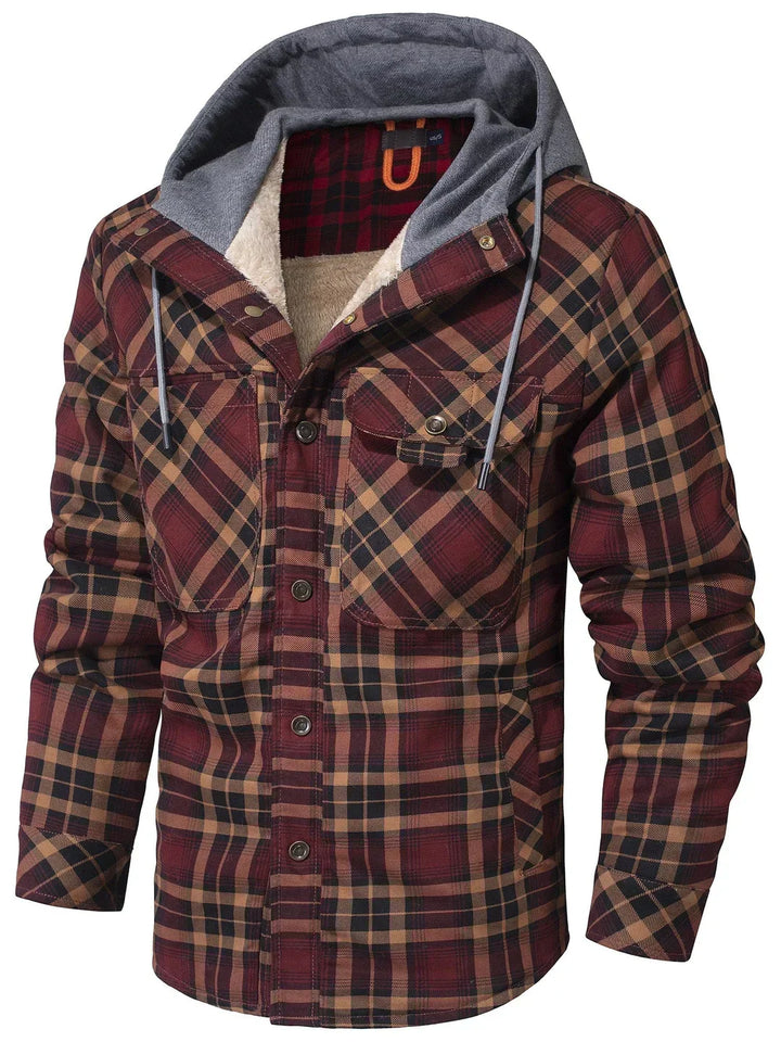 Kyle Veste Homme à Carreaux Chaude, Élégante avec Capuche Ajustable & Doublure Confortable, vue 2