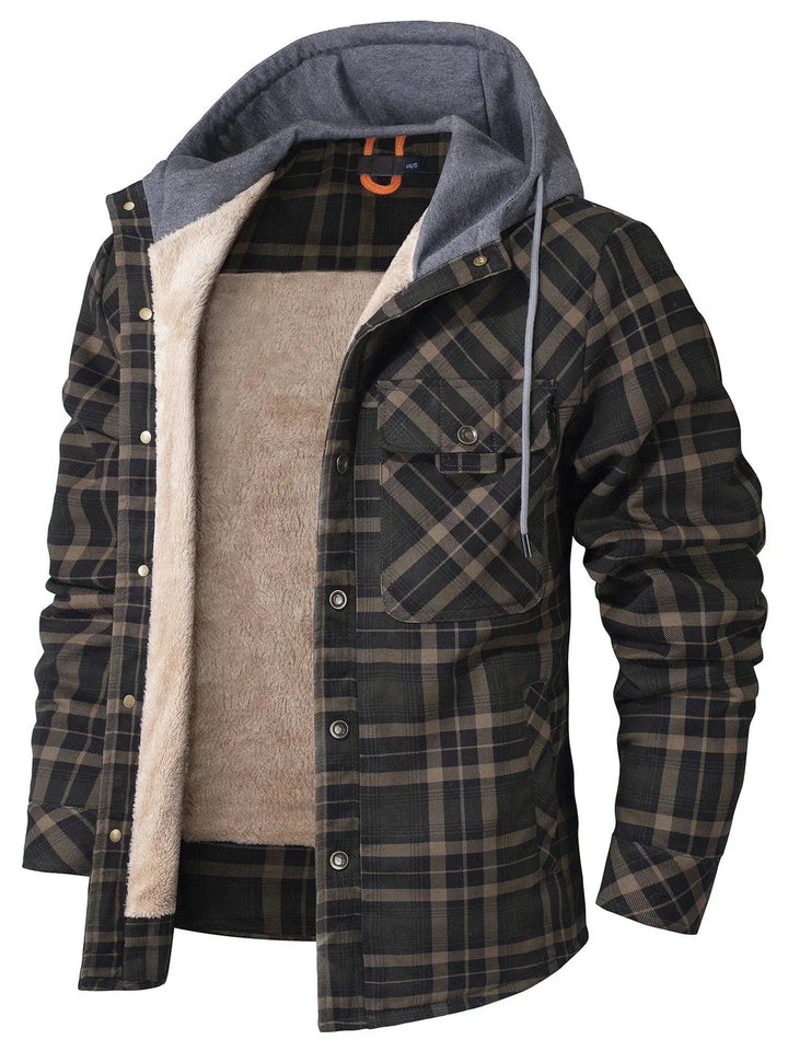 Kyle Veste Homme à Carreaux Chaude, Élégante avec Capuche Ajustable & Doublure Confortable, vue 3