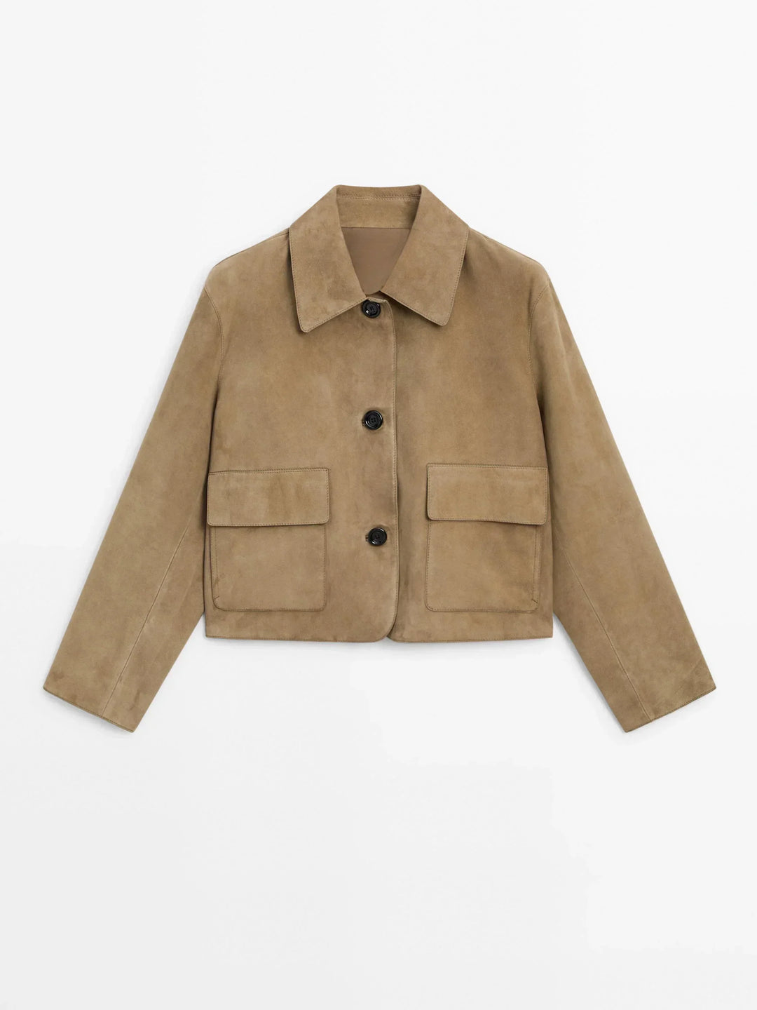 Laurel Veste Femme Courte en Suédine Beige Élégant, Style Minimaliste & Urbain