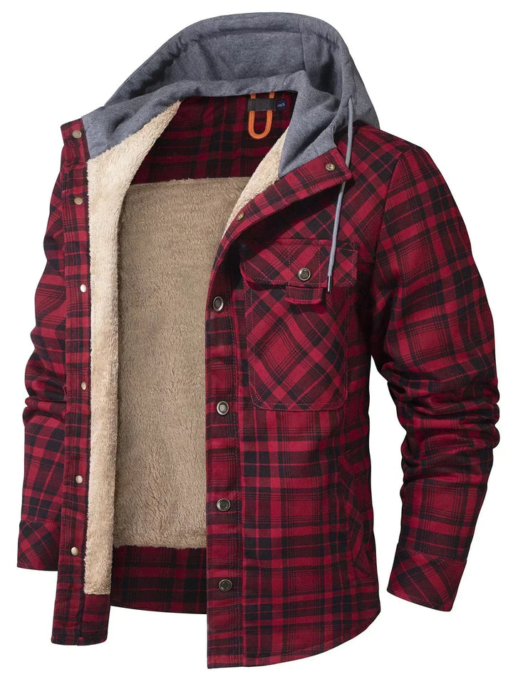 Kyle Veste Homme à Carreaux Chaude, Élégante avec Capuche Ajustable & Doublure Confortable, vue 5