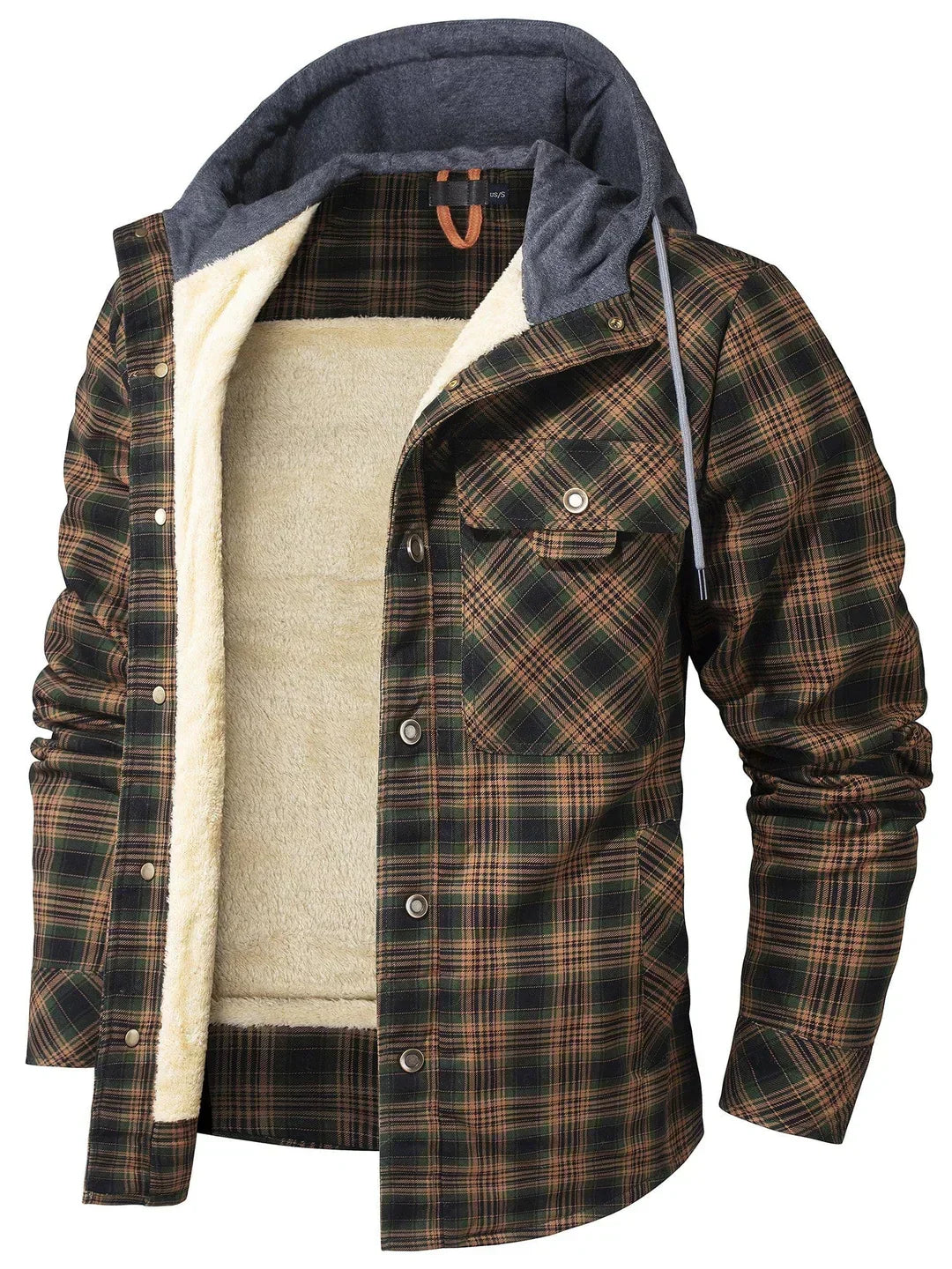 Kyle Veste Homme à Carreaux Chaude, Élégante avec Capuche Ajustable & Doublure Confortable, vue 7