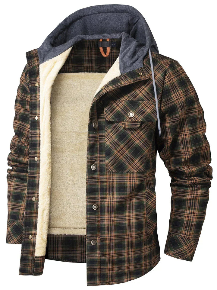 Kyle Veste Homme à Carreaux Chaude, Élégante avec Capuche Ajustable & Doublure Confortable, vue 7
