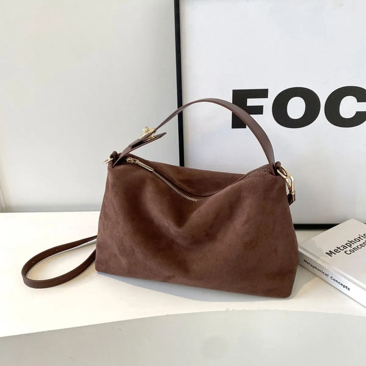 Maëlle Sac à Épaule Femme Sac Suède Élégant avec Anse Similicuir & Grand Compartiment, vue 5