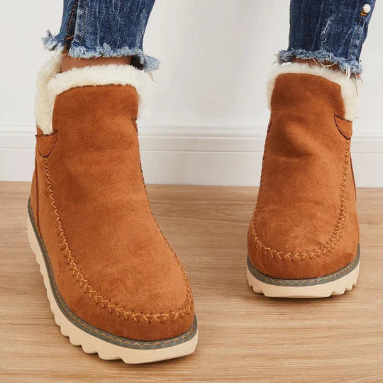 Hyacinth Bottines Femme d’Hiver Bottines à Enfiler Doublées en Fausse Fourrure avec Semelle Antidérapante Durable, vue 2