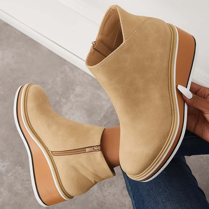 Felise Bottines Femme Bottes à Semelle Plateforme Élégantes avec Zip, Confortables et Durables, vue 20