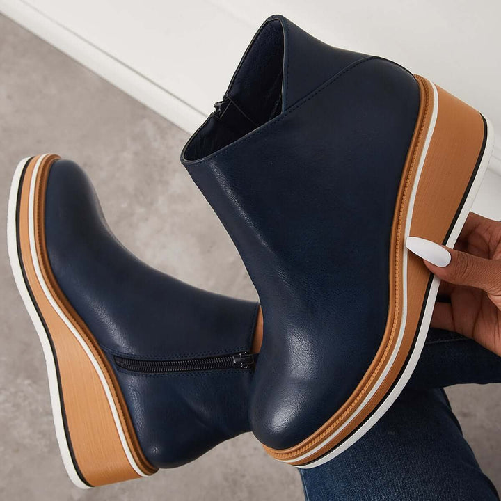 Felise Bottines Femme Bottes à Semelle Plateforme Élégantes avec Zip, Confortables et Durables, vue 11