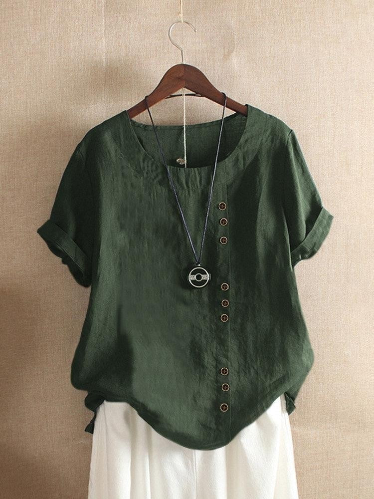 Blouse Aérée avec Patte de Boutonnage Bianca