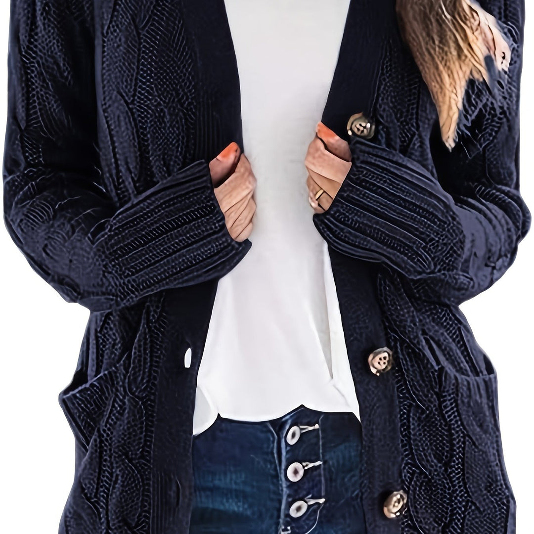 Lissy Gilet Femme Cardigan Chaud à Maille Câble avec Boutons & Coupe Moderne Confort, vue 15