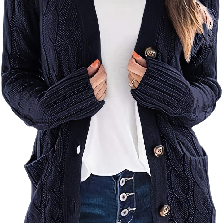 Lissy Gilet Femme Cardigan Chaud à Maille Câble avec Boutons & Coupe Moderne Confort, vue 15