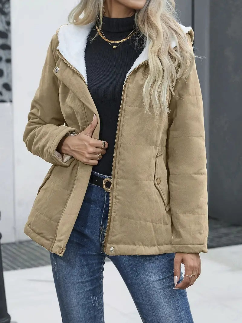 Teresa Manteau Femme Long Manteau d’Hiver Doublé Chaud avec Finition Élégante & Coupe Ajustée, vue 3
