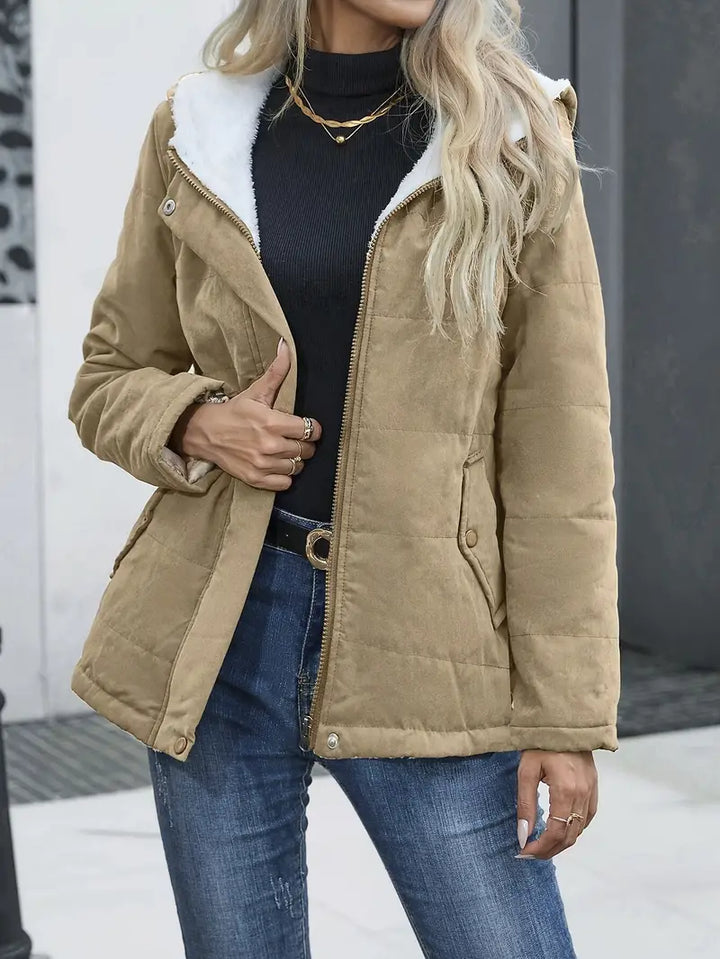 Teresa Manteau Femme Long Manteau d’Hiver Doublé Chaud avec Finition Élégante & Coupe Ajustée, vue 3