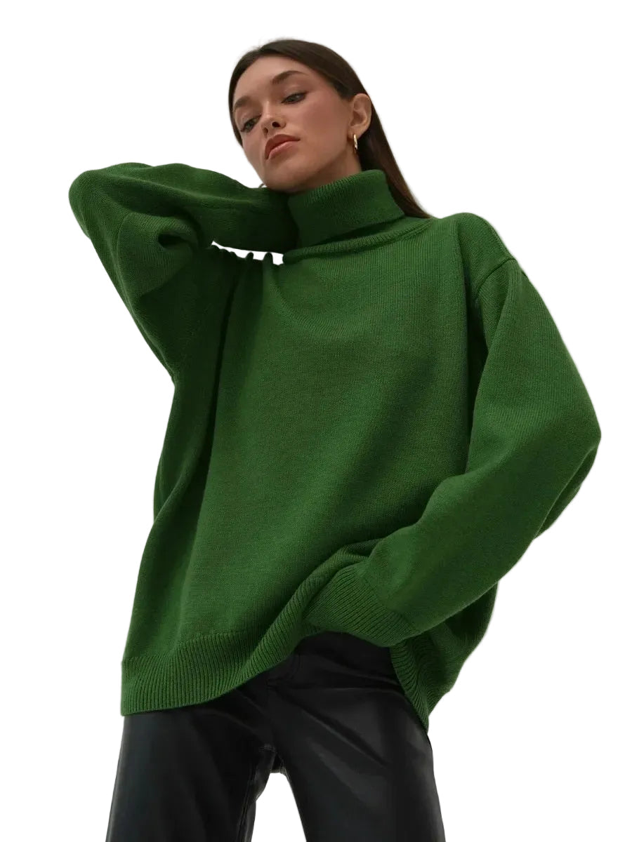 Elise Pull Col Roulé Oversize Femme Pull en Maille Douce et Chaude au Style Intemporel, vue 8