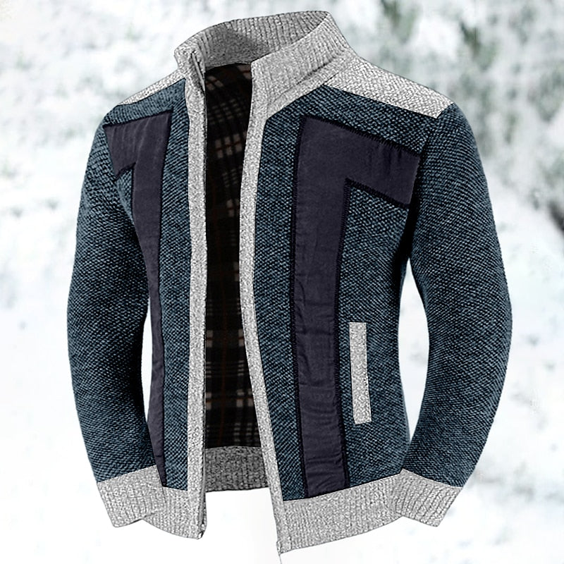 Thom Gilet Zippé Homme Couche en Maille Douce et Chaude avec Coupe Moderne & Confort Isolant Léger, vue 5
