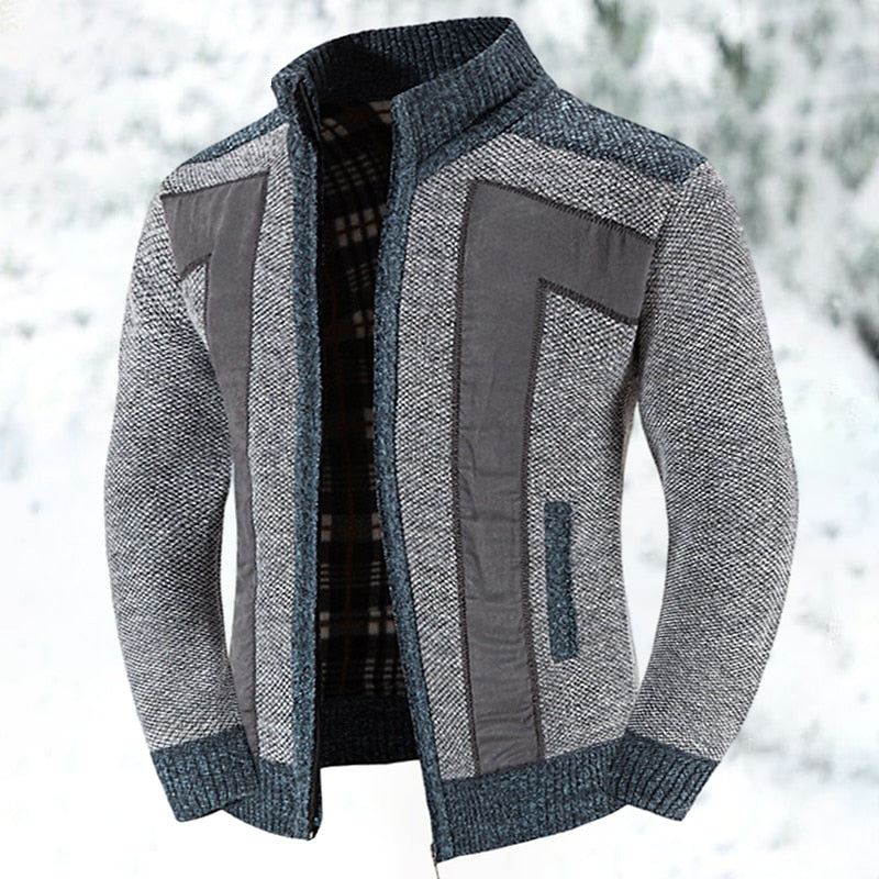 Thom Gilet Zippé Homme Couche en Maille Douce et Chaude avec Coupe Moderne & Confort Isolant Léger