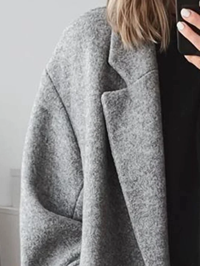 Celia Manteau Femme Long en Laine Mélangée, Coupe Oversize Élégante & Moderne, vue 3