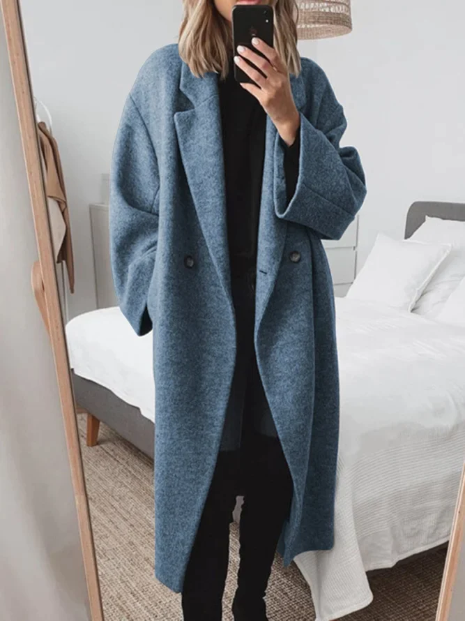 Celia Manteau Femme Long en Laine Mélangée, Coupe Oversize Élégante & Moderne, vue 5