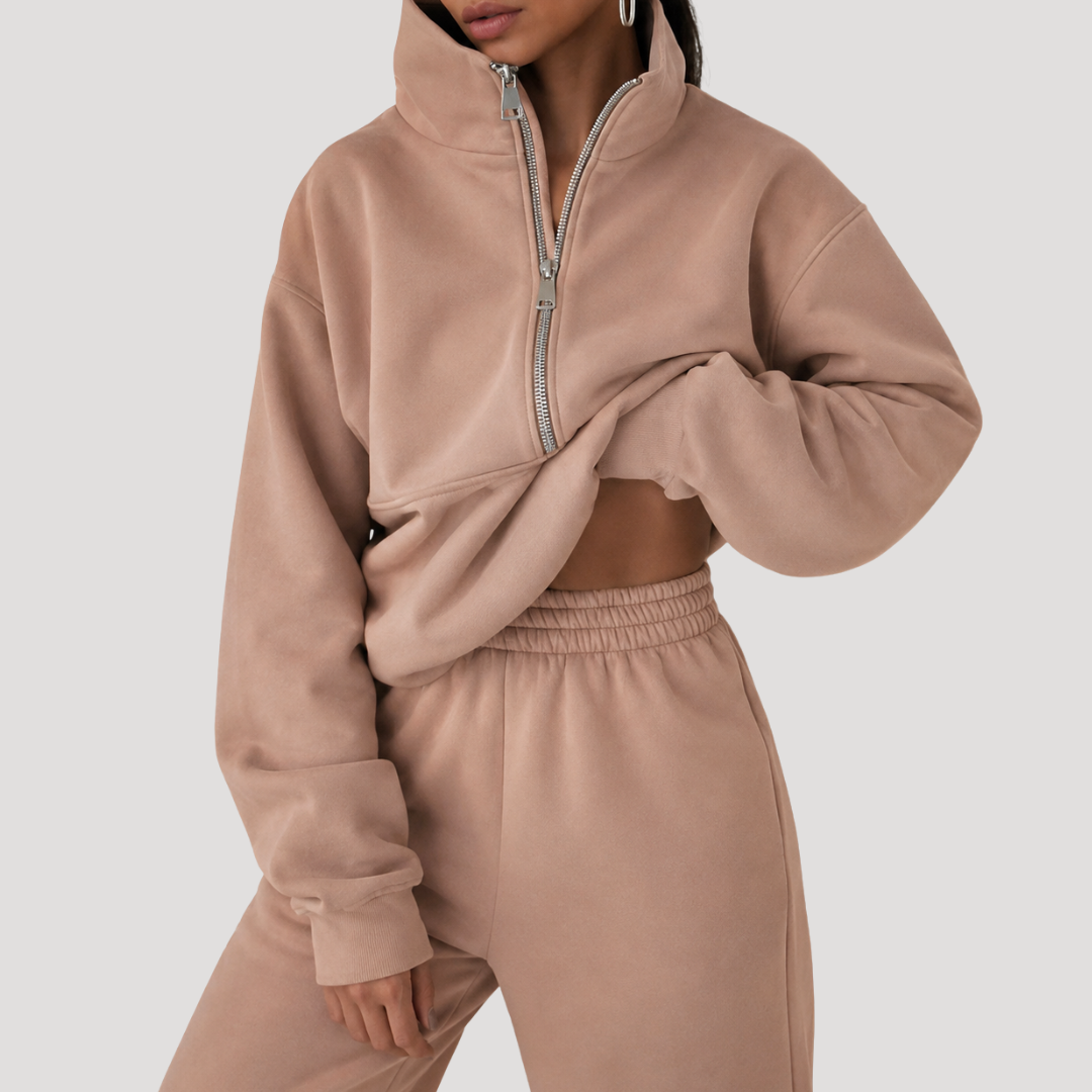 Ensemble Femme Sweat Demi-Zip et Pantalon