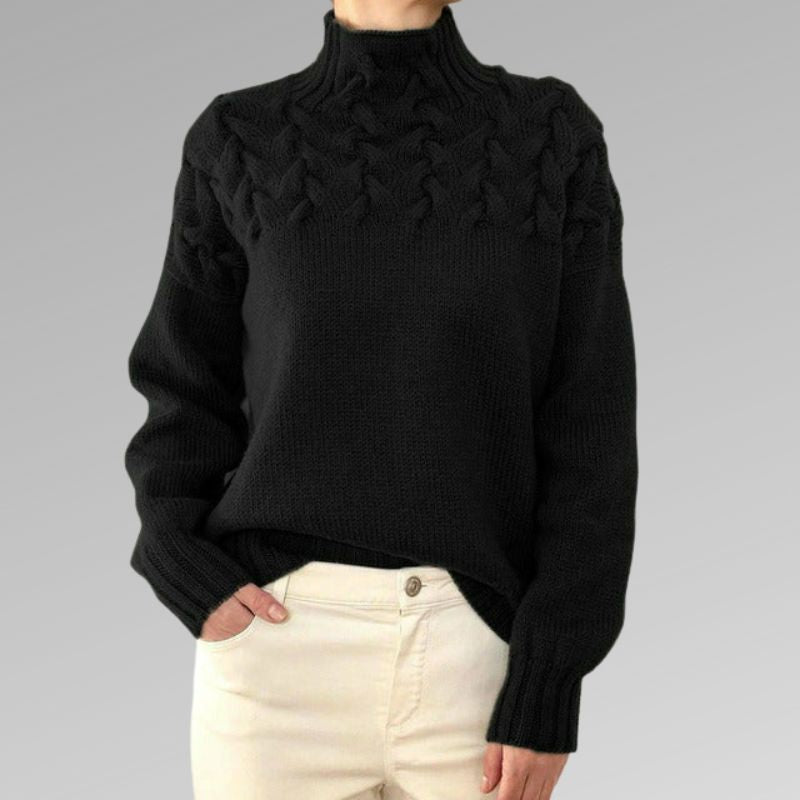 Reagan Col Roulé Femme Pull d’Hiver Élégant en Coton Mélangé Doux et Confortable