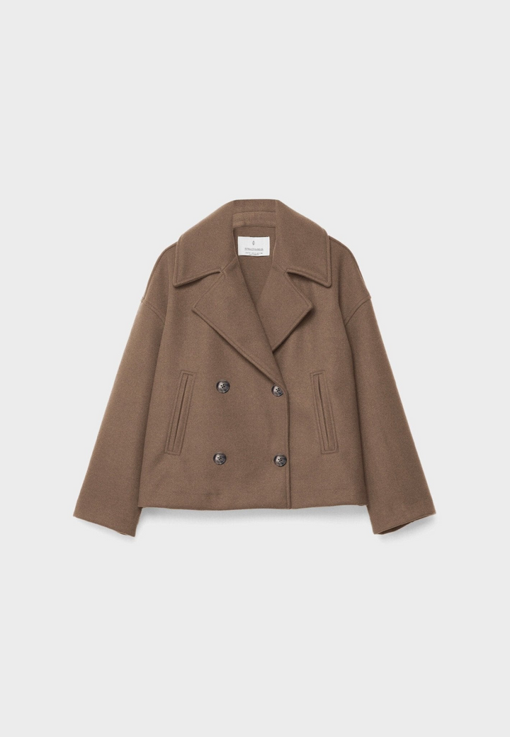 Eloise Veste Croppée Femme Élégante Coupe Tailleur avec Revers Pointus & Fermeture Double Boutonnage, vue 4