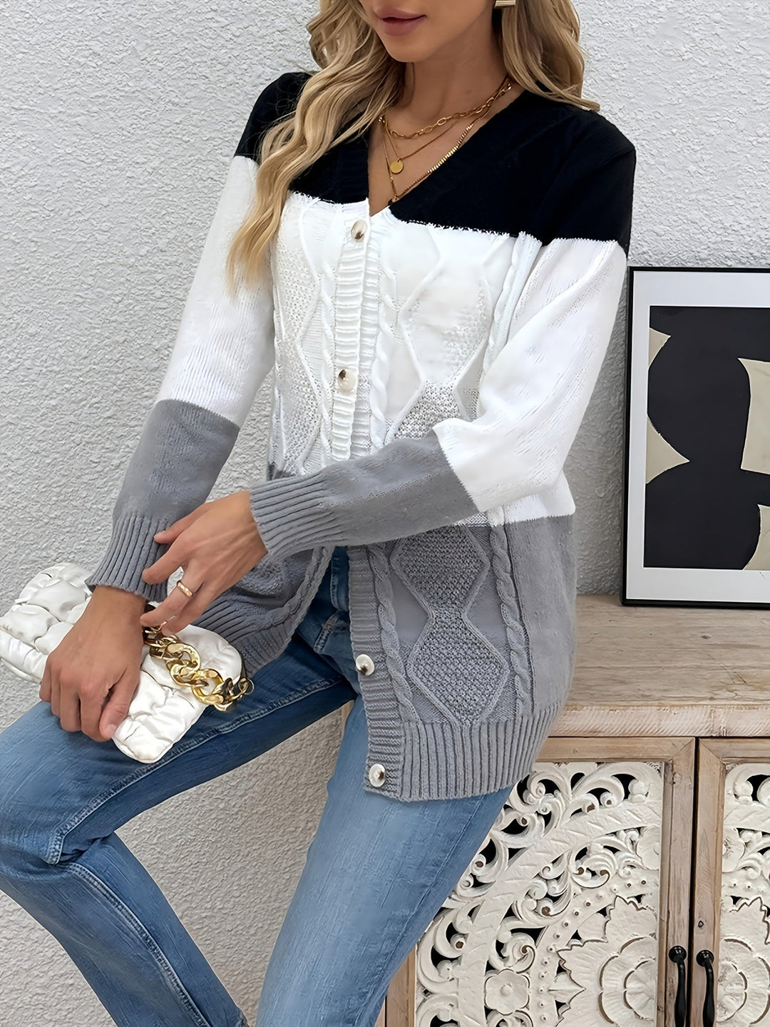 Gilet Patchwork pour femme, vue 7