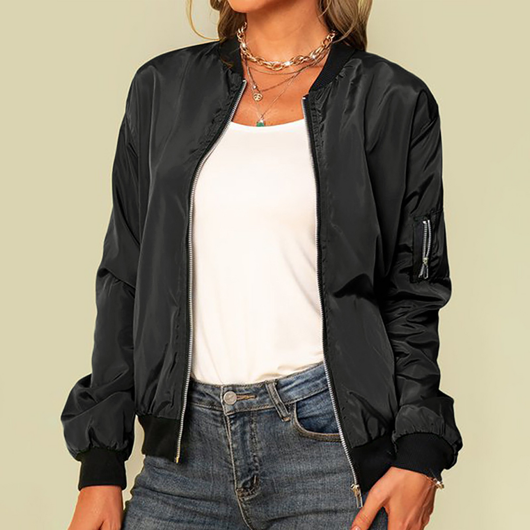 Ailany Blouson Bomber Femme Veste Légère avec Fermeture Éclair & Style Moderne, vue 11