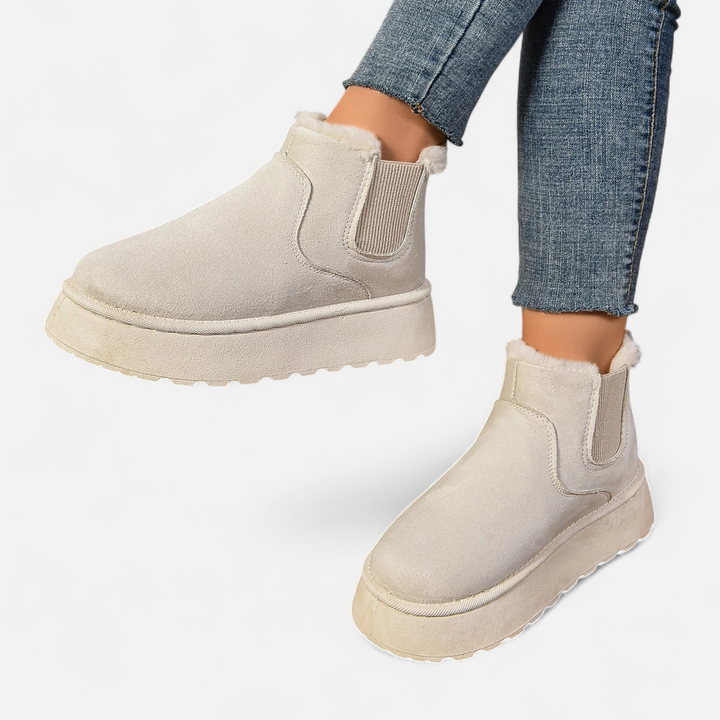 Noémie Bottines à Plateforme en Peluche pour Femme – Style Doux & Chic