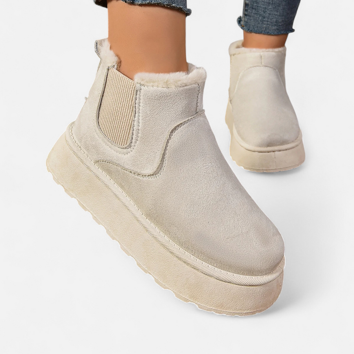 Noémie Bottines à Plateforme en Peluche pour Femme – Style Doux & Chic