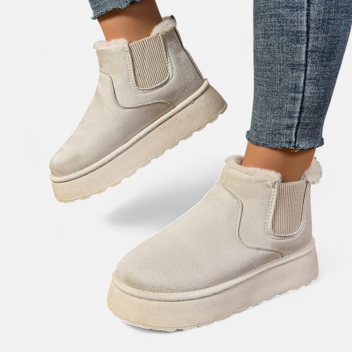 Noémie Bottines à Plateforme en Peluche pour Femme – Style Doux & Chic