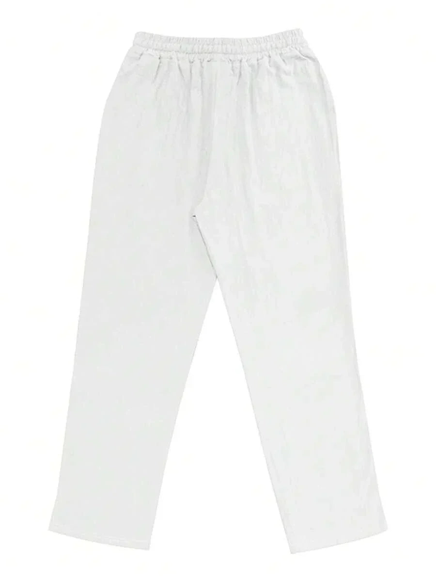 PANTALON LÉGER EN LIN AVEC CORDON