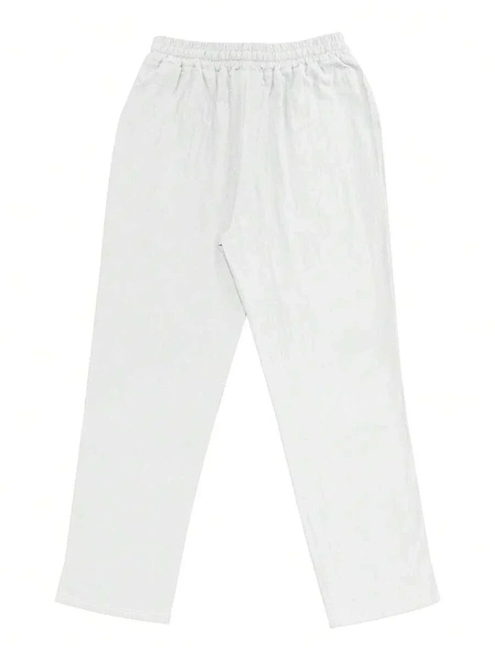 PANTALON LÉGER EN LIN AVEC CORDON