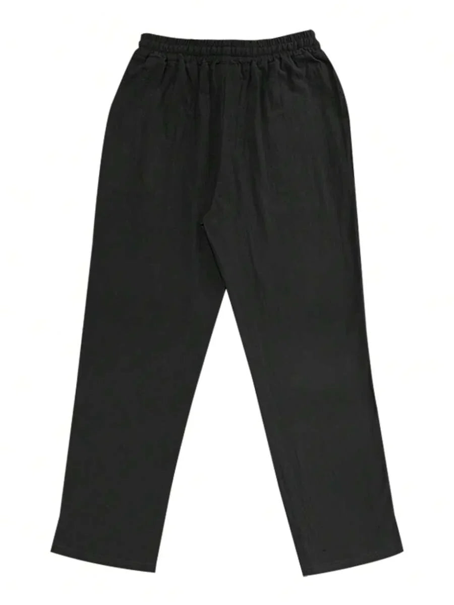 PANTALON LÉGER EN LIN AVEC CORDON