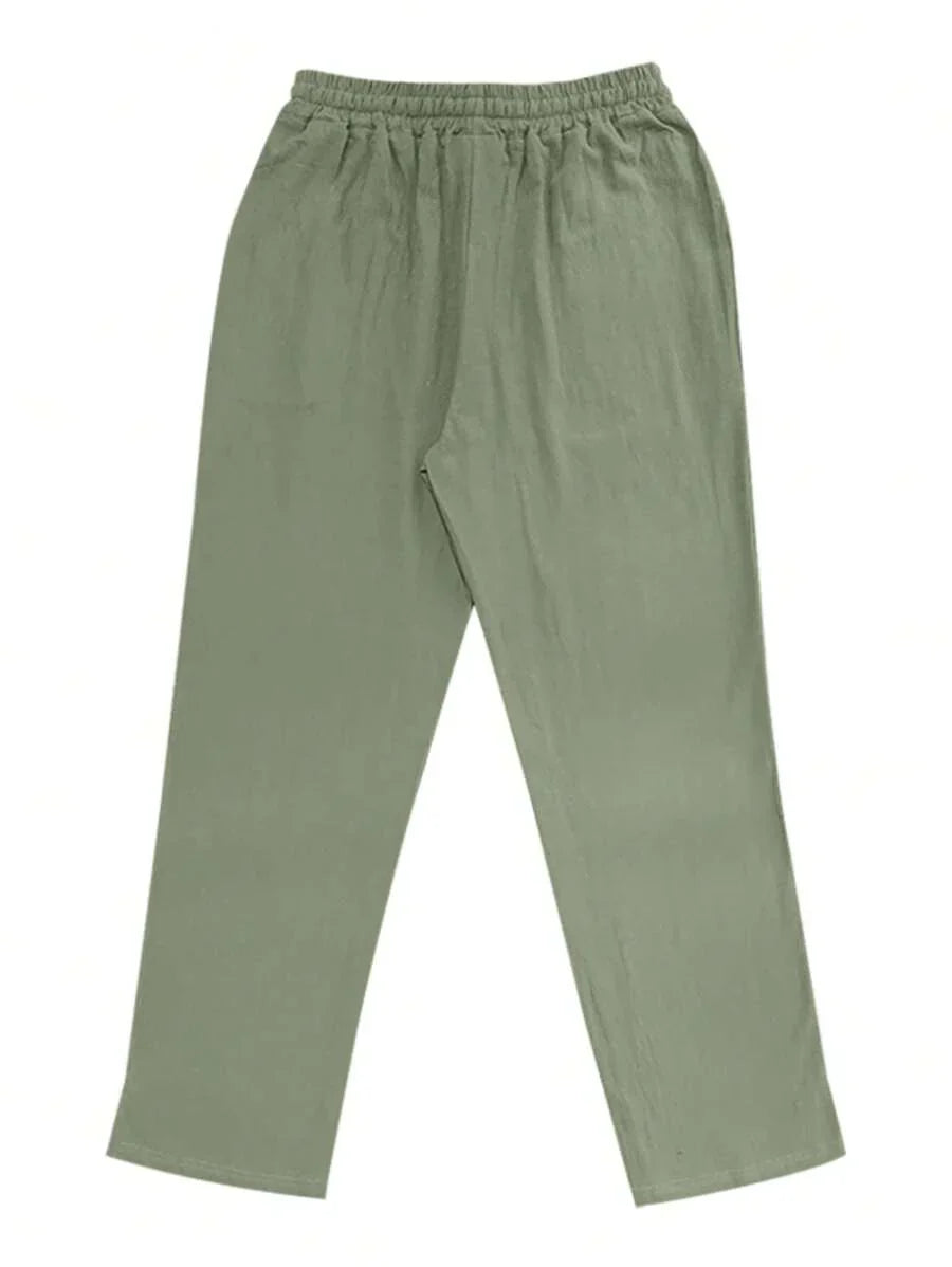 PANTALON LÉGER EN LIN AVEC CORDON