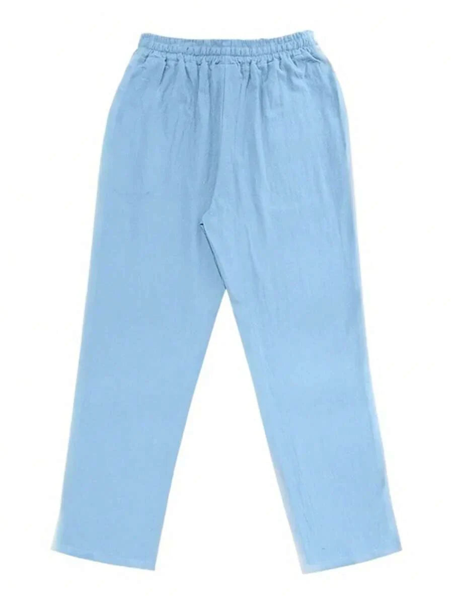 PANTALON LÉGER EN LIN AVEC CORDON