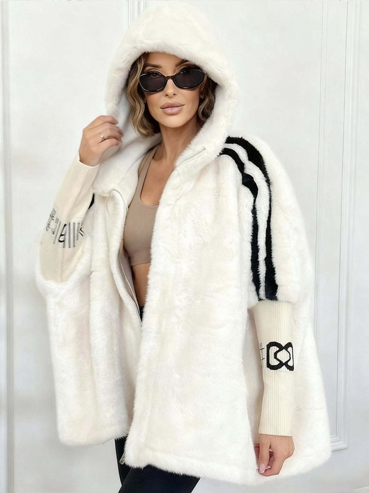 Serenity Manteau Femme Coat à Rayures Verticales avec Capuche & Fermeture Avant, vue 5
