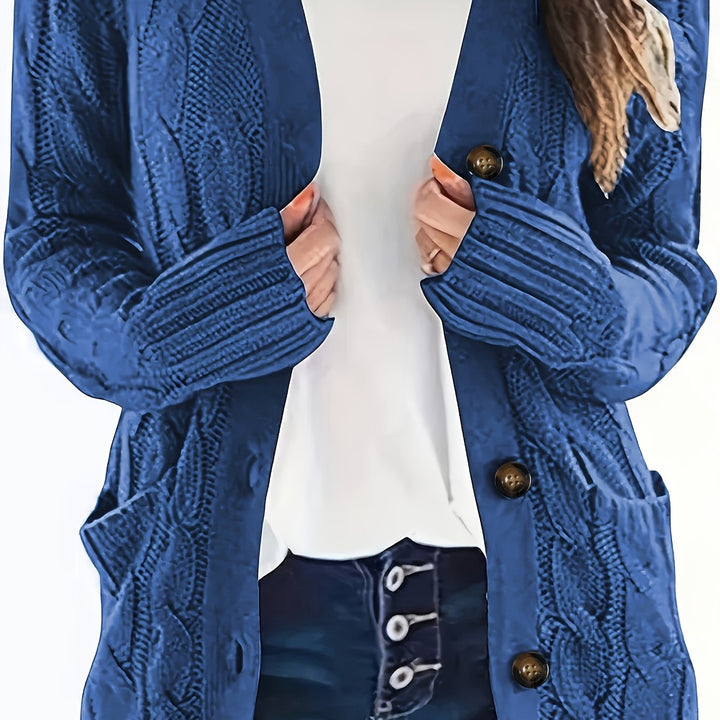 Lissy Gilet Femme Cardigan Chaud à Maille Câble avec Boutons & Coupe Moderne Confort, vue 12