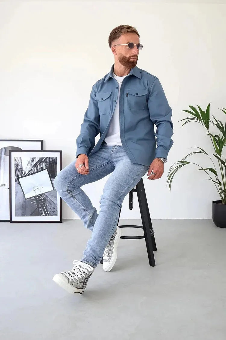 William Veste Homme en Cuir avec Boutons Style Intemporel, Résistant & Élégant, vue 9