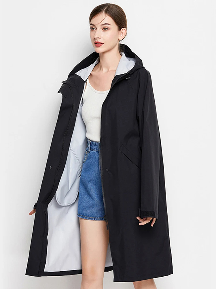 Malia Veste Femme Imperméable Légère Coupe-Vent avec Capuche Ajustable & Poches Pratiques