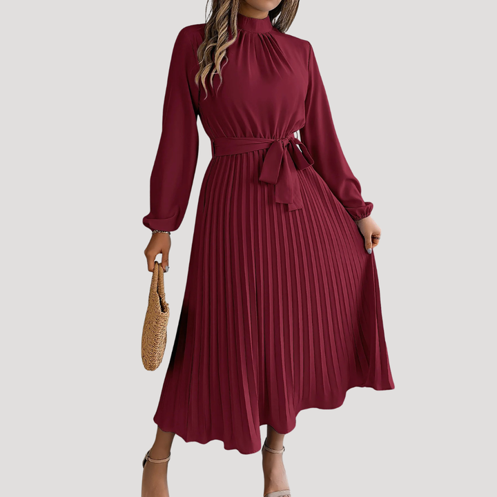 Elegant pleated long formal dress