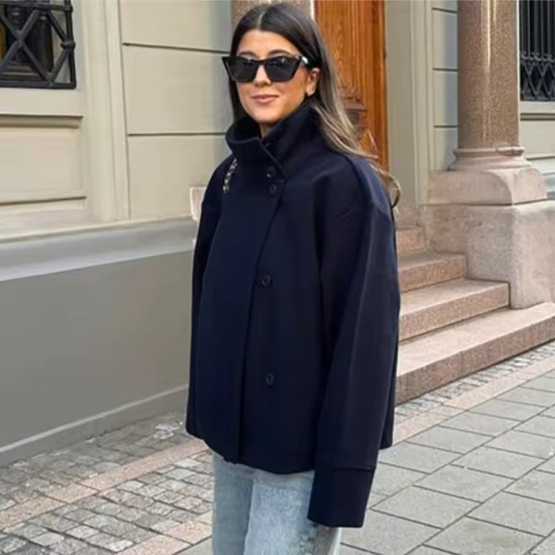 Elise Manteau Court Femme Élégant, Confortable et Polyvalent à Double Boutonnage, vue 2