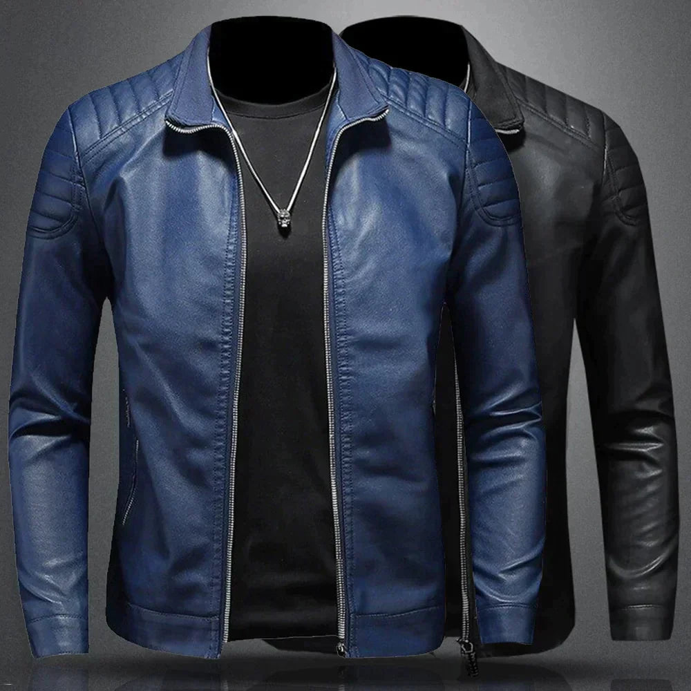 Lance Veste Homme en Cuir Élégante, Confortable avec Coupe Régulière & Fermeture Éclair