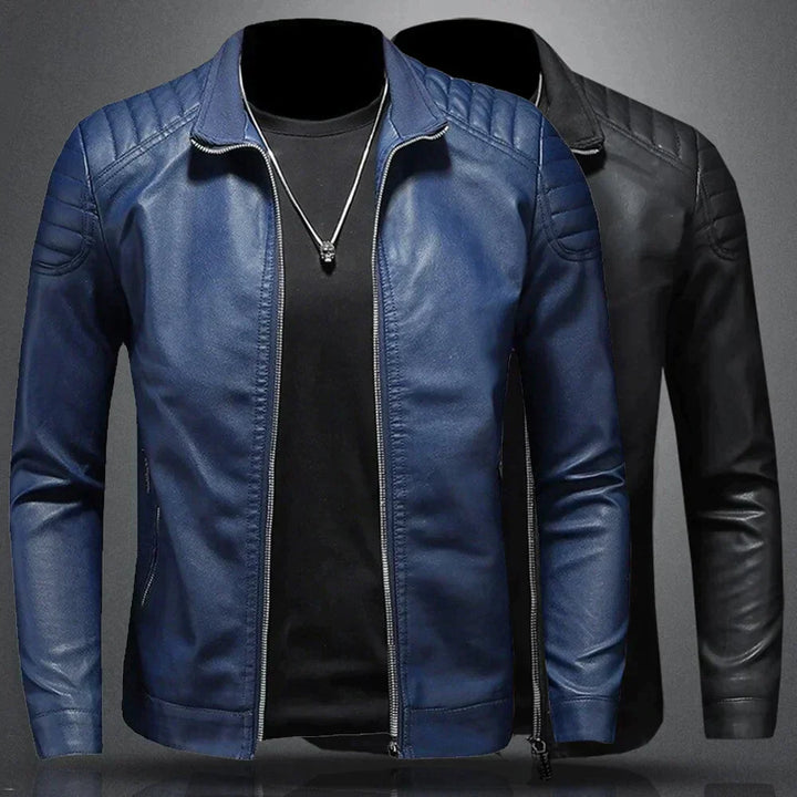 Lance Veste Homme en Cuir Élégante, Confortable avec Coupe Régulière & Fermeture Éclair