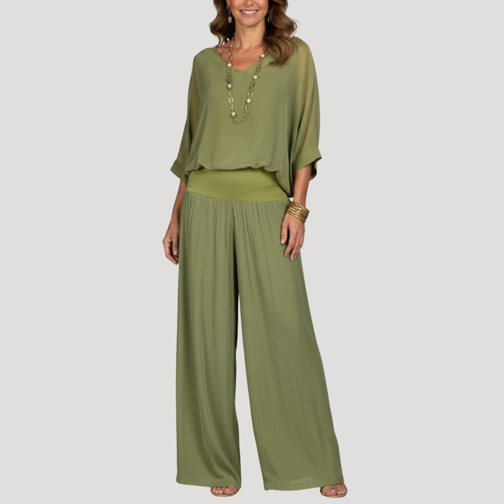 Women's Elegant Loose Two-Piece Trouser Set