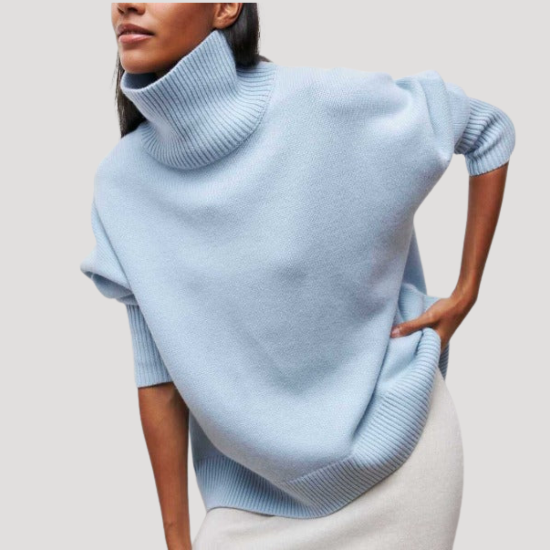 Maëlle Pull Oversize Femme Col Montant