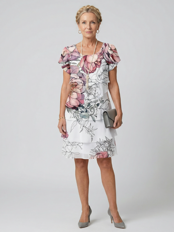 Robe florale propre à longueur genou Kualani