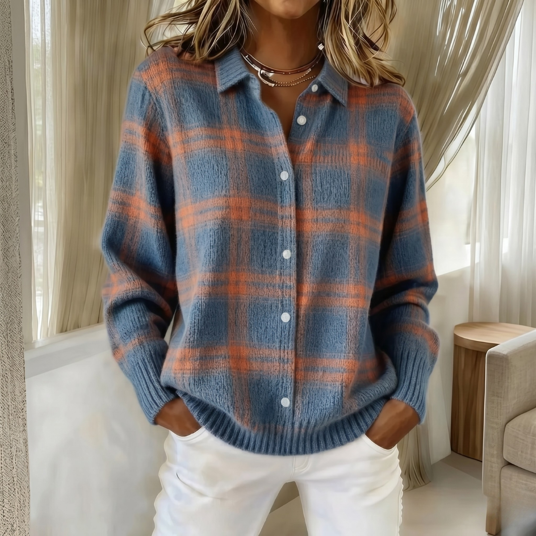 Gilet Tricoté à Col pour femme, vue 2