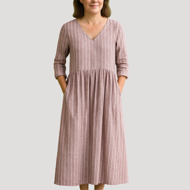 Robe Longue D'Été Rayée Fluide Femme